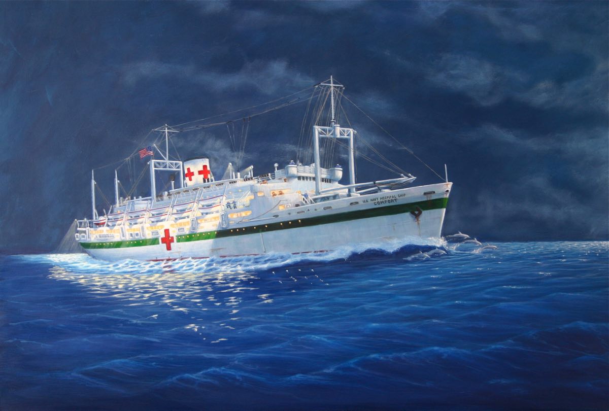 painting of the USS Comfort